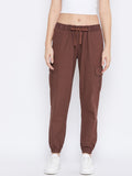 Regular Fit Women Multicolor Trousers Coffee