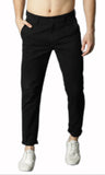 Slim Fit Men Green Trousers Black