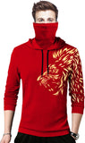 Printed Men Hooded Neck Red T-Shirt Red