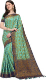 Woven Banarasi Cotton Silk Saree C - Green