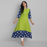 Women Asymmetric Green, Blue Dress Green