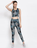 Animal Print, Printed Women Track Suit Black