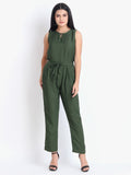 Solid Women Jumpsuit Green